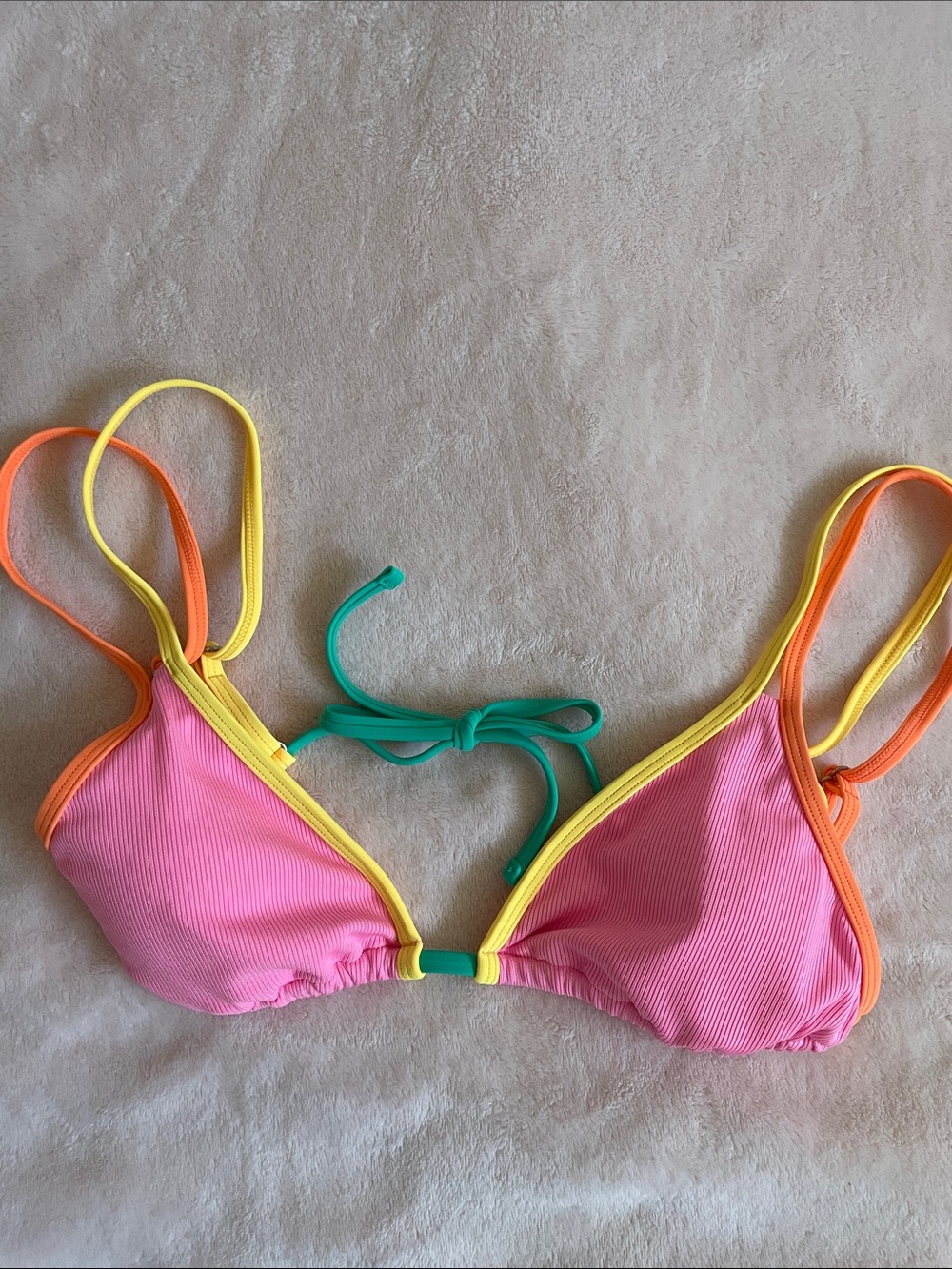 ☀️👙🩴CUPSHE Colorblock Ribbed Bikini Set Size M - Picture 6 of 10